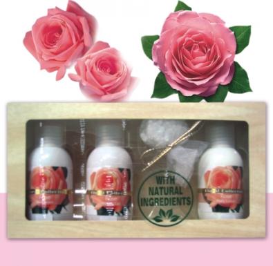 т.м. LADY DI: РОЗОВЫМ МАСЛОМ И НАТУРАЛЬНОЙ РОЗОВОЙ ВОДОЙ Болгарские розы для тебя /белая/   Подарочны набор РОЗА, 3Х50мл